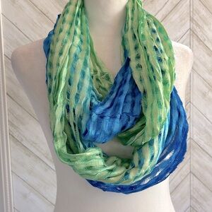 Blue/green lightweight, sheer infinity scarf